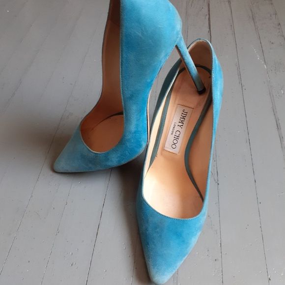 Jimmy Choo Romy 100 Suede Heels - Picture 5 of 16